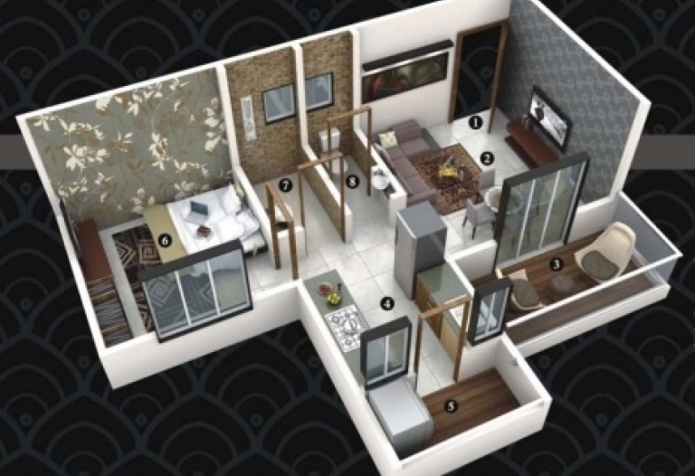 Spacious 1-Bhk Flat / Apartments with Terraces & a Sitout Balcony for