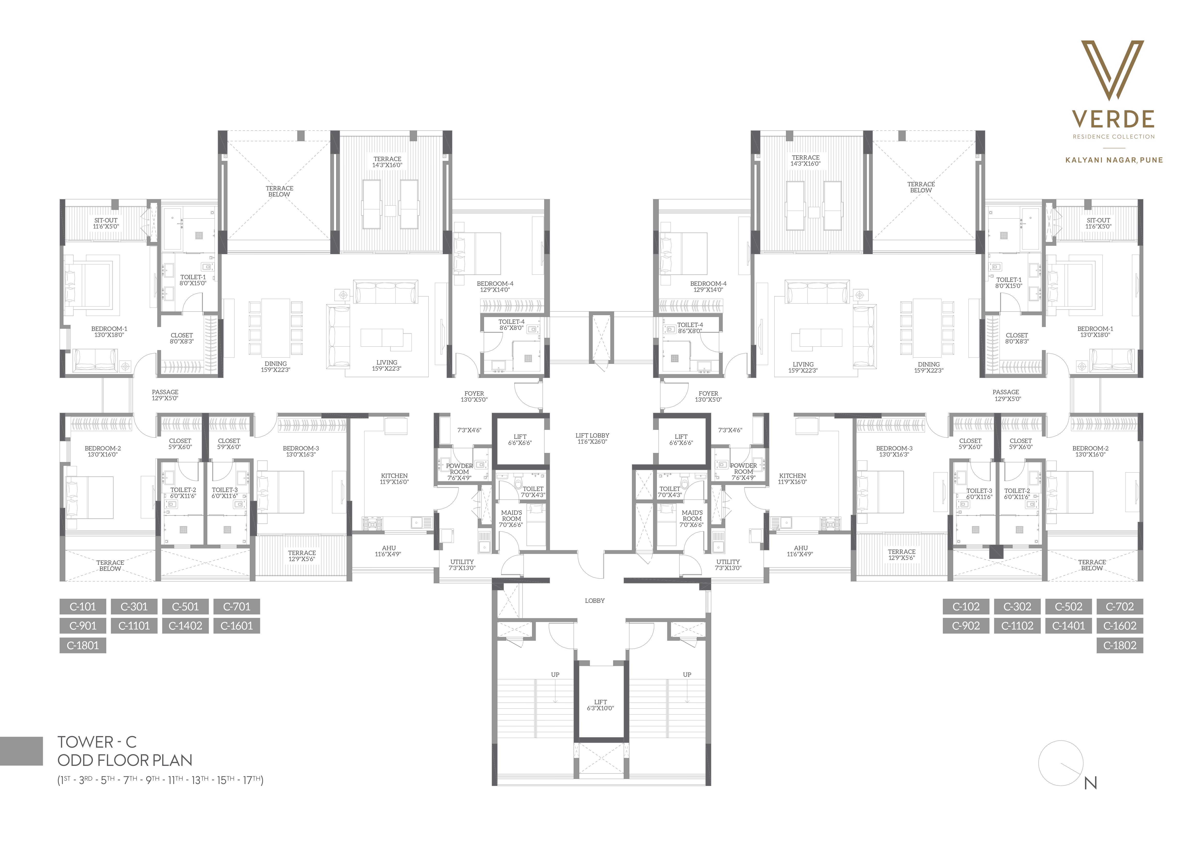 tower c floor layout, panchshil towers, kharadi, pune